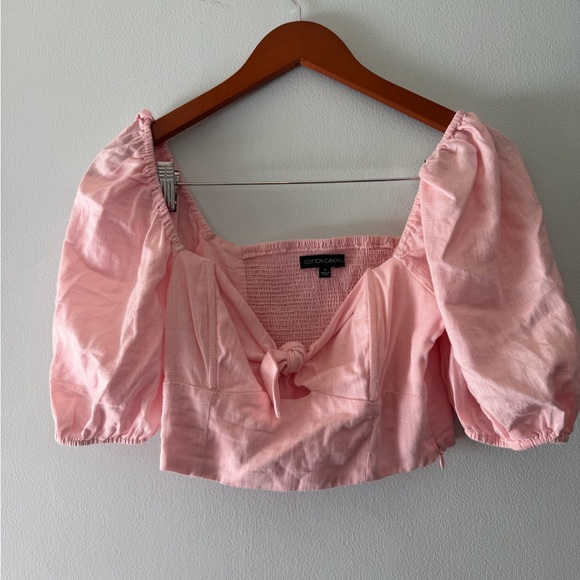 Cotton Candy Blush Puff Sleeve Blouse - Picture 2 of 6